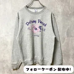 古着 used　JERZEES　FLORIDA　長袖プリントスウェット　トレーナー　グレー　クルーネック　秋冬服