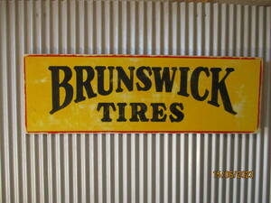 ビンテージサイン木製看板　検）BRUNSWICK検）TIREアドバタイジングガレージカスタムGOODYEARPIRELLI販促企業物USA50s60s70s