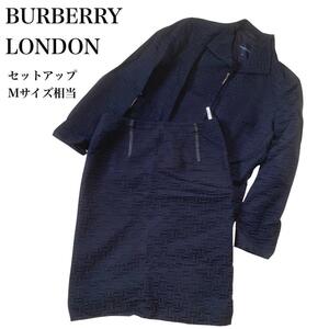 美品　BURBERRY バーバリー ネイビー　ロゴ　スーツ 　セットアップ