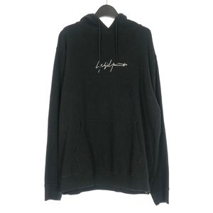 ヨウジヤマモトプールオム YOHJI YAMAMOTO POUR HOMME 18SS New Era Hoodie プルオーバーフーディ パーカー 長袖 XL ブラック HW-T39-083