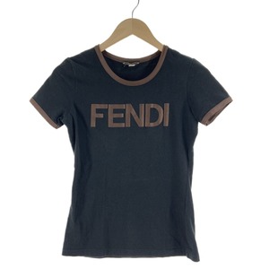 〇〇 FENDI フェンディ ロゴ リンガー Tシャツ 表記サイズ 44 ブラウン やや傷や汚れあり