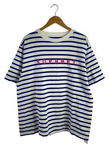 SOPHNET.◆Tシャツ/XL/コットン/BLU/ボーダー/SOPH-230068/LOGO S/S BORDER TEE