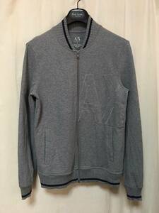 A/X ARMANI EXCHANGE アルマーニ エクスチェンジ 前ジップトラックジャケット ストレッチ素材 グレー S 中古品