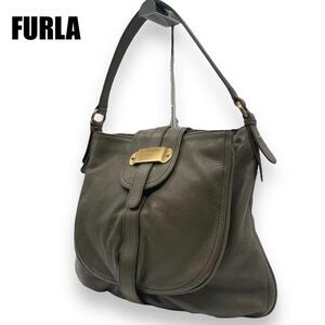 【極美品】FURLA フルラ　トートバッグ　ワンショルダーバッグ　カーキ