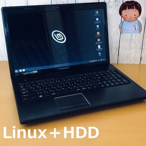 【格安】サクサク動く！LinuxOS搭載中古再生ノートPC★設定済★即利用可★即決☆Lenovo G570/8GB/500GB