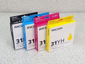 ■β【未使用品】RICOH リコー 純正インク GXカートリッジ Lサイズ GC31KH/GC31CH/GC31MH/ GC31YH 大容量 4色セット【0917-05】