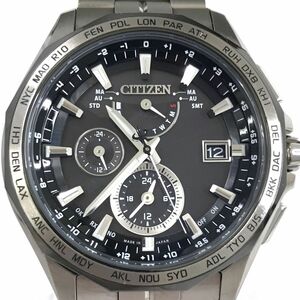 美品 CITIZEN シチズン ATTESA アテッサ Eco-Drive エコドライブ 腕時計 AT9096-57E 電波ソーラー チタン カレンダー 箱付き 動作確認済み