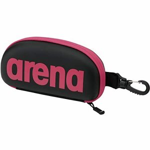 arena(アリーナ) スイミングゴーグル用ケース ブラック×ピンク フリーサイズ カラビナ付き ARN-6442