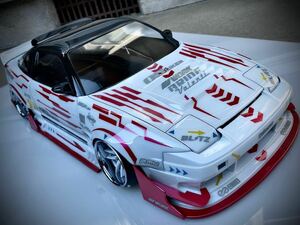 新品　1/10 (パンドラ製品) ニッサン　180SX 風神ORIGIN Labo.カスタム塗装