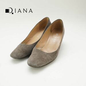 DIANA ダイアナ 23.5 パンプス ヒール ラウンドトゥ スエード グレー/RC125