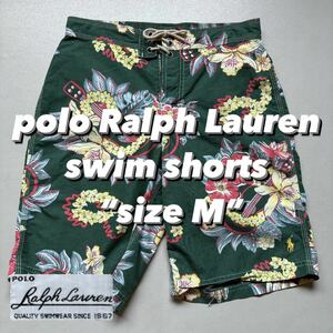 polo Ralph Lauren swim shorts “size M” ポロラルフローレン スイムショーツ 緑ベース 柄パン アロハ ハーフパンツ ショートパンツ 水着
