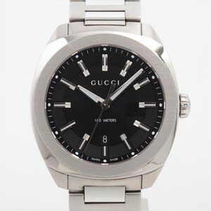 ■ 1円 ～ 中古品 参定14.4万円■ グッチ GUCCI ■ 142.3 腕時計 ■ メンズ シルバー ブラック 黒 クォーツ ステンレス YA142301