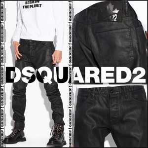 COOLGUY■新品100,100円【DSQUARED2】ディースクエアード22-23秋冬ストレッチクールガイコーティングブラックデニム52/W94~96cm/S71LB1094