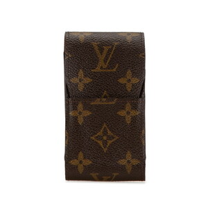 ルイ ヴィトン モノグラム エテュイ シガレット シガレットケース 小物入れ M63024 ブラウン PVC レザー LOUIS VUITTON 【中古】