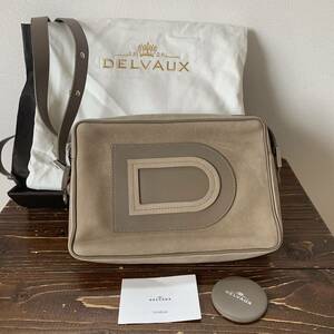 DELVAUX デルヴォー　ショルダーバッグ　チャコールグレー　レザー　santiag allure ロゴ