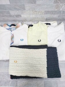 ◇ 《 FRED PERRY フレッドペリー まとめ売り4点 サイズ混在 ポロシャツ Tシャツ マフラー メンズ 》 P 1406180035167