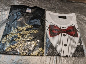 2枚 倖田來未 倖田組 LIVE Tour Tシャツ 豹柄☆フェイクプリント Tシャツ ライブ ツアーグッズ レオパード 蝶ネクタイ タキシード メンズ