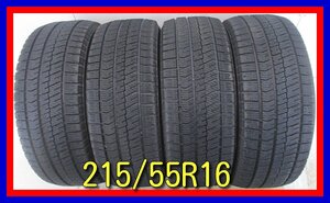 ■中古タイヤ■　215/55R16 93Q BRIDGESTONE BLIZZAK VRX2 スープラ セフィーロ インサイト等 冬タイヤ スタッドレス 激安 送料無料　A416