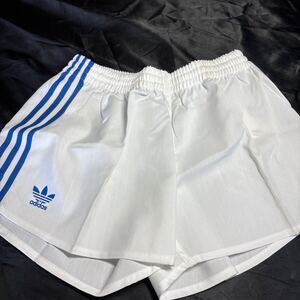 adidas 短パン ショートパンツ サイズM ホワイト ブルー ヴィンテージ 当時物