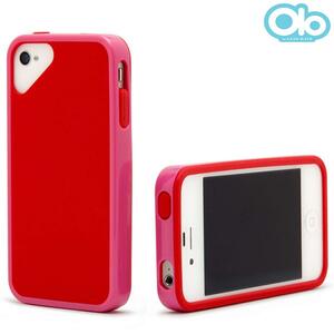 即決・送料無料)【2種の素材を使ったケース】Olo iPhone 4S/4 Sling Case Pink Rose/Red Hibiscus