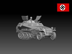 HINODE 1/144 レジンキット　未塗装　WW2　ドイツ軍d.Kfz. 250/9　軽装甲兵員輸送車2cm 砲搭載　ワールドタンクミュージアム　241019