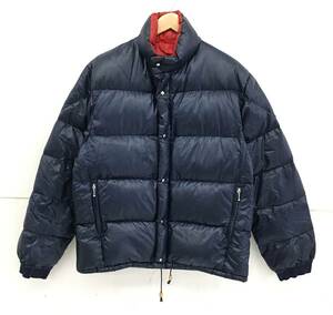 MONCLER ダウンジャケット ネイビー SMQ-90 サイズL メンズ フランス製 アウター ロゴ ワッペン MONCLER アシックス