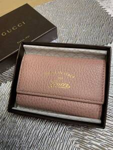 値下げ セール 中古 GUCCI グッチ キーケース ピンク レザー 6連キーホルダー Gucci ash pink key holder 送料無料