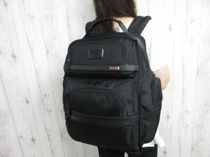 極美品 TUMI トゥミ バックパック リュックサック バッグ ナイロン×レザー 黒 A4収納可 メンズ 75202