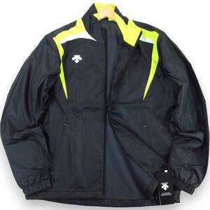 新品◆DESCENTE◆撥水 ウインドブレーカー ジャケット S ブラック/イエロー◆デサント 裏起毛 DAT-3664◆aba J287