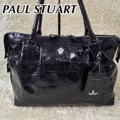 美品　PAUL STUART トートバッグ　ビジネスバッグ　型押し　ブラック