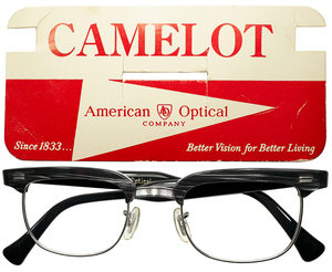 入荷歴極少ULTRA RERE激渋モデル1960sデッドUSA製 アメリカンオプティカル AMERICAN OPTICAL AO CAMELOT 1/10 12KGF金張 BLACKWOOD 46/22 