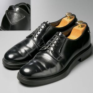 GQ0343//イタリア製*プラダ/PRADA*2EG394/メンズ7/ブラッシュドレザー レースアップシューズ/トライアングルロゴ装飾/プレーントゥ/革靴