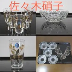 佐々木硝子 SASAKIGLASS デザート皿セット 5組 花柄 グラス