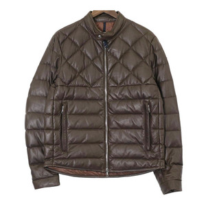 モンクレール GRENELLE レザー ダウンジャケット 1A001 29 50118 メンズ ブラウン MONCLER 中古 【アパレル・小物】