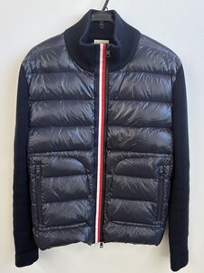 【1円スタート】MONCLER モンクレール MAGLIONE マグリア CARDIGAN カーディガン TRICOT トリコロール ダウンジャケット XL 希少品 レア