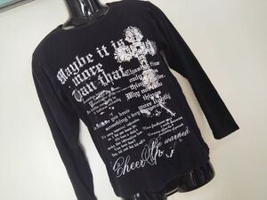 kkyj1775 ■ COLLINS ■ コリンズ Tシャツ カットソー トップス 長袖 テレコ プリント M