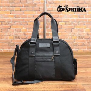 DESERTIKA/ボストン バッグ BUSHDRIVE-06 CORDURA＆リモンタ社 撥水 頑丈 機能性 イタリア製 旅行 ジム 2WAY 新品/黒/ブラック/ie336/