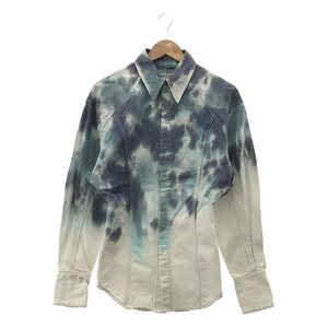 【新品】 KANAKO SAKAI / カナコサカイ | TIE DIE DENIM SHIRT タイダイ デニムシャツ | 36 | ブルー/ホワイト | レディース