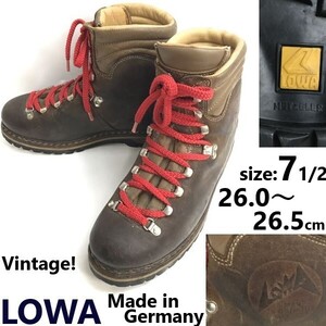 80s-90s/ドイツ製/Vintage☆ローバー/LOWA☆本革/レザー/トレッキングブーツ/シューズ【7.5/26.0/茶】雪山/重登山靴/Boots/shoes◆pZ-223