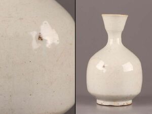 古美術 朝鮮古陶磁器 李朝 白磁 花瓶 時代物 極上品 初だし品 C6256