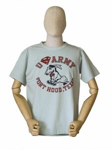 WAREHOUSE Lot.4064 サックス/サイズM 2ND-HAND “FORT HOOD” ウエアハウス セカンドハンド セコハン 半袖Tシャツ