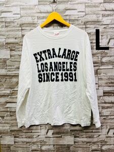 L XLARGE エクストララージ ホワイト 長袖Tシャツ 長袖 Tシャツ ロンT 長袖カットソー トップス