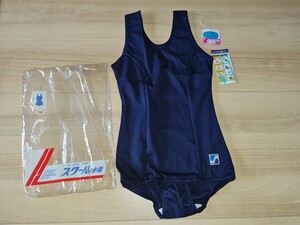 未使用品 昭和レトロ スクール水着 女児 女子 130cm 紺