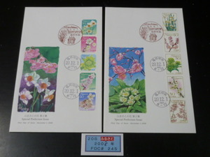 20　S　№245　日本切手 FDC　ふるさと　2008年　地1076-85　ふるさとの花 2集　50円・80円　計2通　