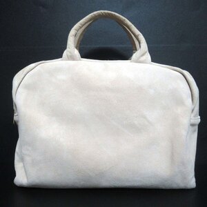 美品 23AW コムコム コムデギャルソンコムデギャルソン SUEDE BOWLER BAG スエード レザー ハンドバッグ RL-K201 ライトベージュ