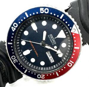 SEIKO セイコー 200Mダイバー 海外モデル 自動巻き メンズ 腕時計 ペプシベゼル ネイビー文字盤 SKX009J / 7S26-0020