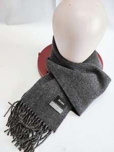 BEAMS マフラー WOOL 100% ウール ビームス 当時物 コレクション あったか フリンジ かわいい おしゃれ シンプル(1115)