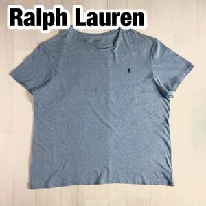 Ralph Lauren ラルフローレン 半袖Tシャツ XXL 霜降りブルー ビッグサイズ 刺繍ポニー