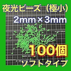 シモリ玉　夜光ビーズ　夜光玉　2mm×3mm （極小）SSフカセ　ソフト　ビーズ