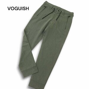 VOGUISH ヴォーギッシュ ルパート 通年 レーヨン混★ ストレッチ ストライプ イージー ジョガー パンツ Sz.S　メンズ 灰　A4B04707_9#R